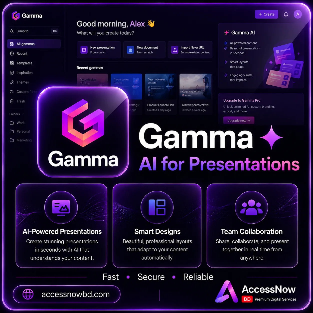 Gamma Premium Price in Bangladesh: Create Stunning AI Presentations
