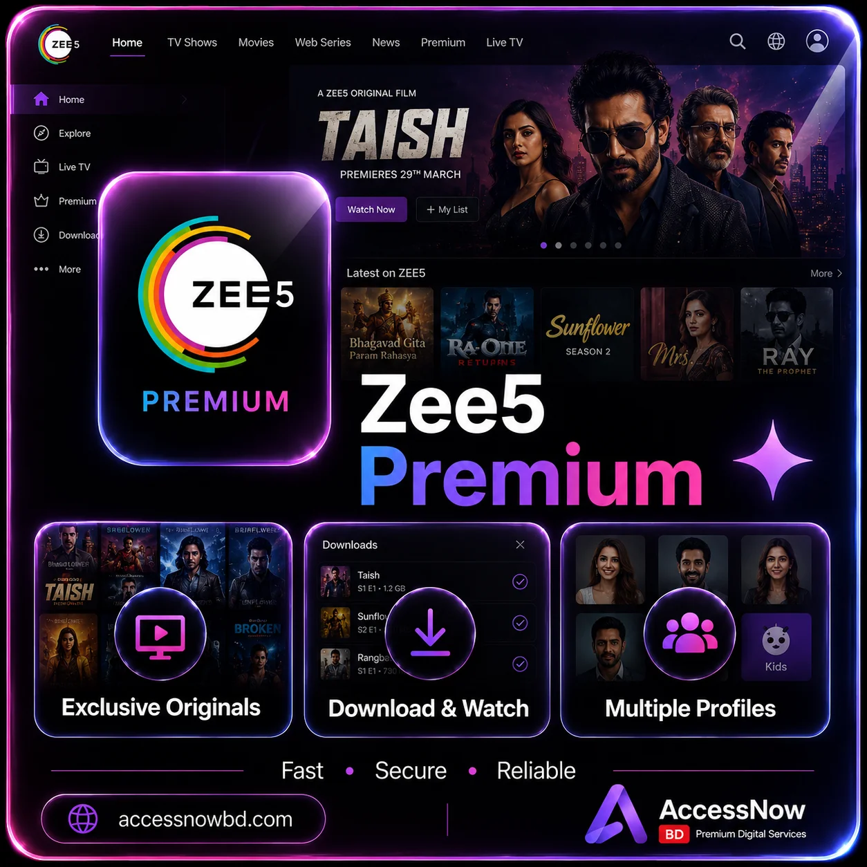 Zee5 Premium Price in Bangladesh - Get Official Subscription 2024