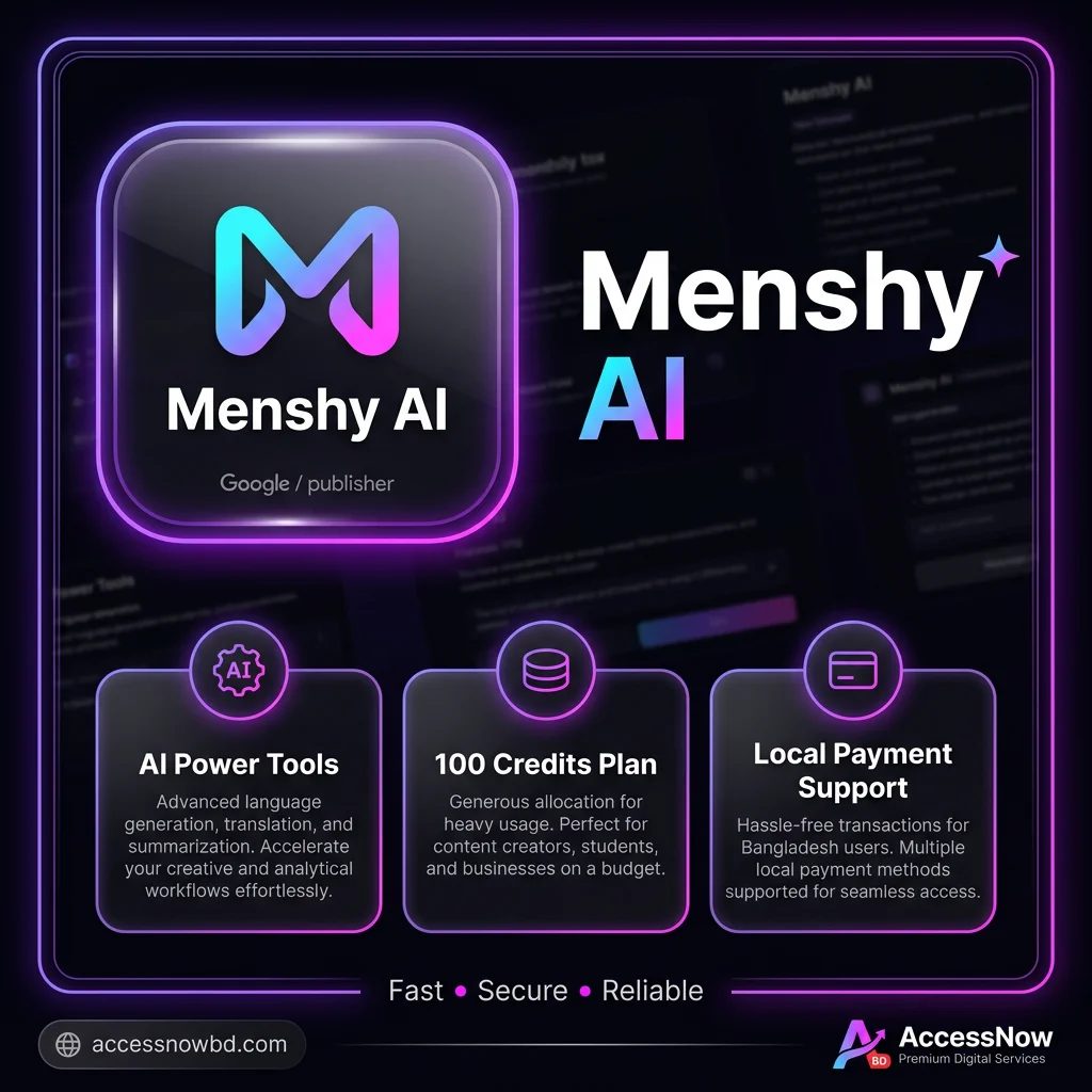 Menshy AI(40$/100 plan) Price in Bangladesh