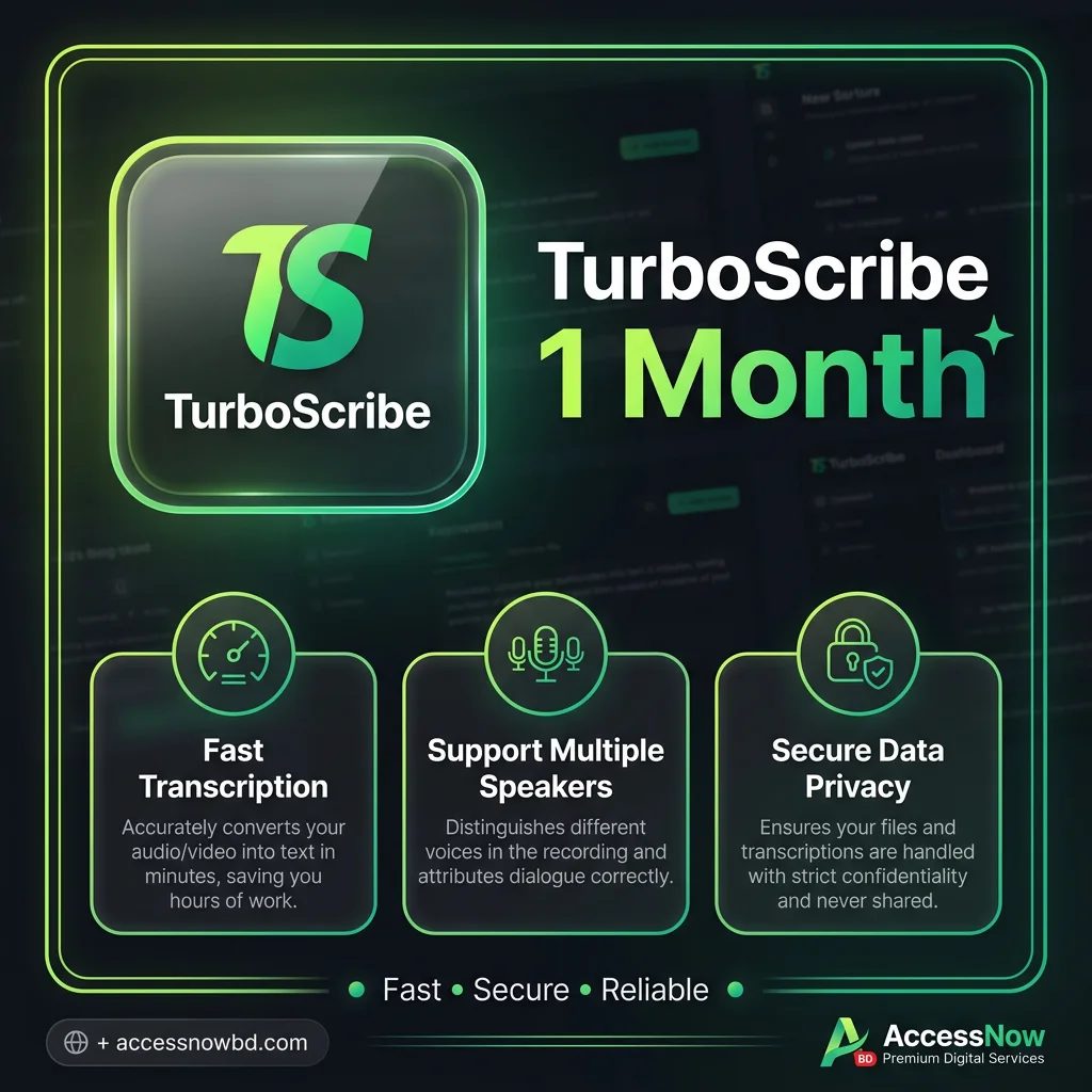  TurboScribe 1 Month Price in Bangladesh